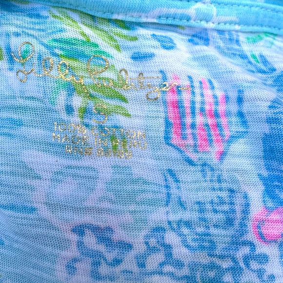 Lilly Pulitzer Etta V-Neck Knit Top T Shirt Crazy About You V Neck Small 4 6 - Picture 11 of 15